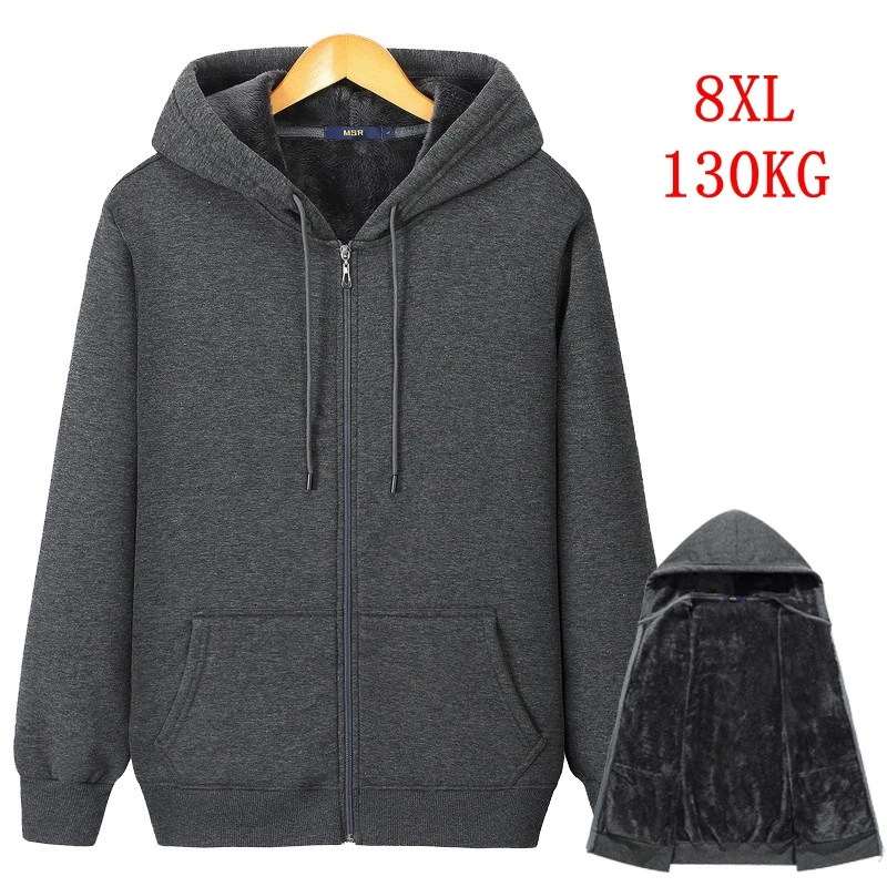 

Мужская толстовка с капюшоном на молнии, размеры 5XL 6XL 7XL 8XL