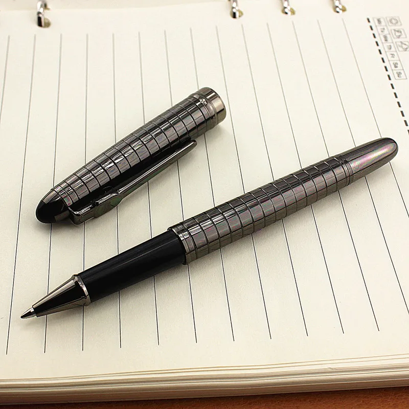 Металлическая шариковая ручка Jinhao из нержавеющей стали матовая черная офисные и