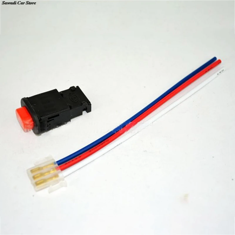 

Motorcycle Switch Hazard Light Switch Button 2 Flash Warning Emergency Lamp Signal Flasher With 3 Wires Built-in Lock Universal