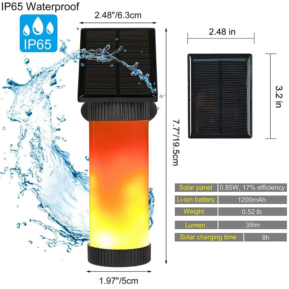 Горячий светодиодный настенный светильник на солнечных батареях с мерцающим