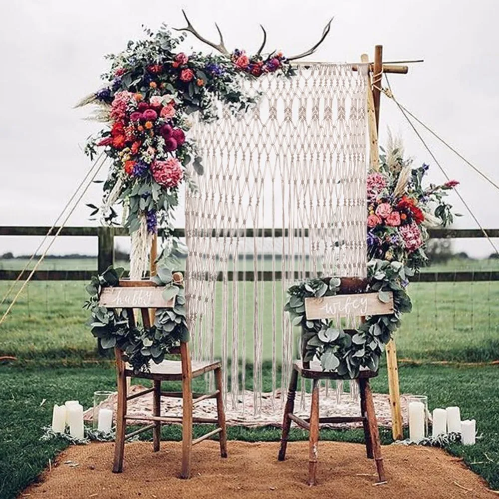 Богемные Макраме Тканые Ручной Работы Висячие гобелены свадебный фон дверь