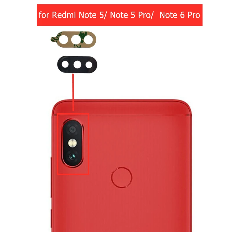 2pcs for Xiaomi Redmi Note 5 Pro Back Camera Glass Lens Rear with 3M Glue Note5/ 6 Repair Spare Part |