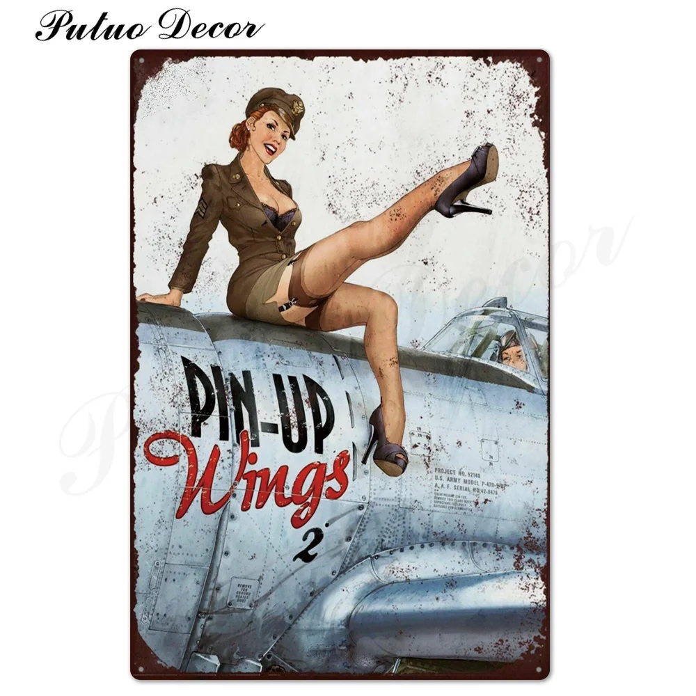 TH3453 Pin Up Girl Оловянная табличка металлическая винтажная Сексуальная металлическая вывеска Настенный декор для бара паба клуба человек пещера значки в стиле ретро металлическая живопись - Цвет: TH3453