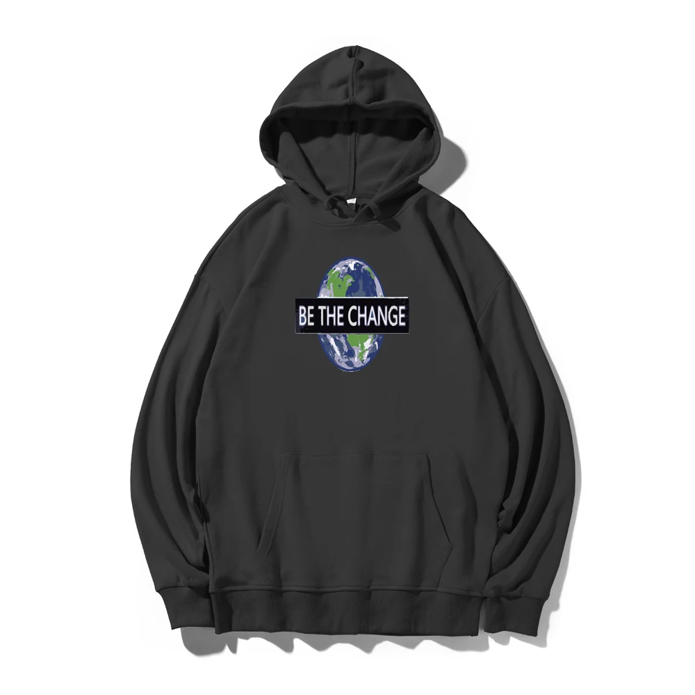 Sweatshirts Hoodies Femme Sweetshirts Cotton Letters Earth Printed Pocket Unisex Long Sleeve Hooded Oversized Sport Jumper Women