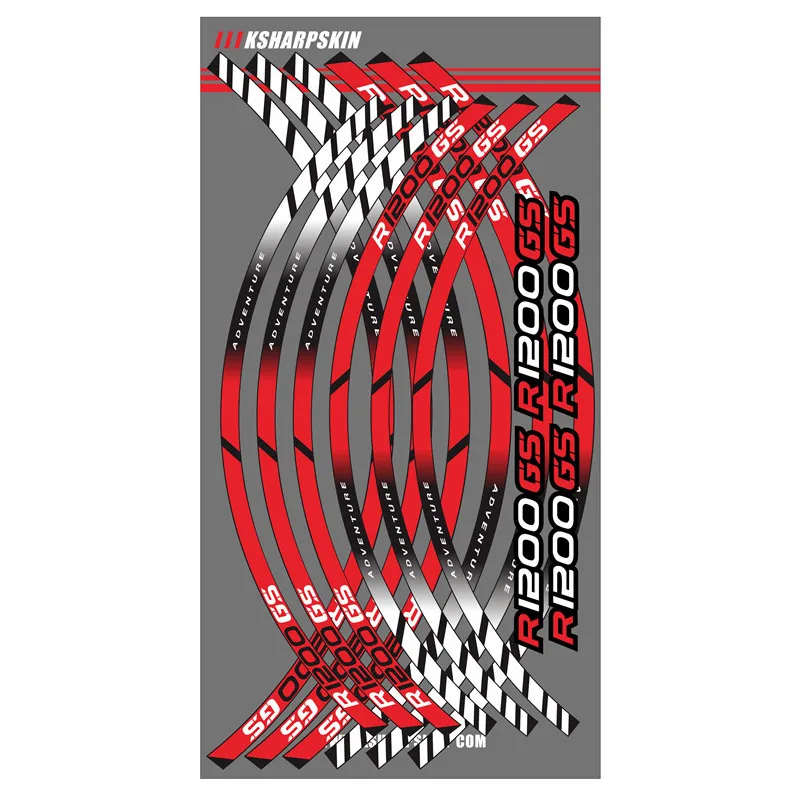 

12 X Thick Edge Outer Rim Sticker Stripe Wheel Decals For R1200GS stickers r1200 gs