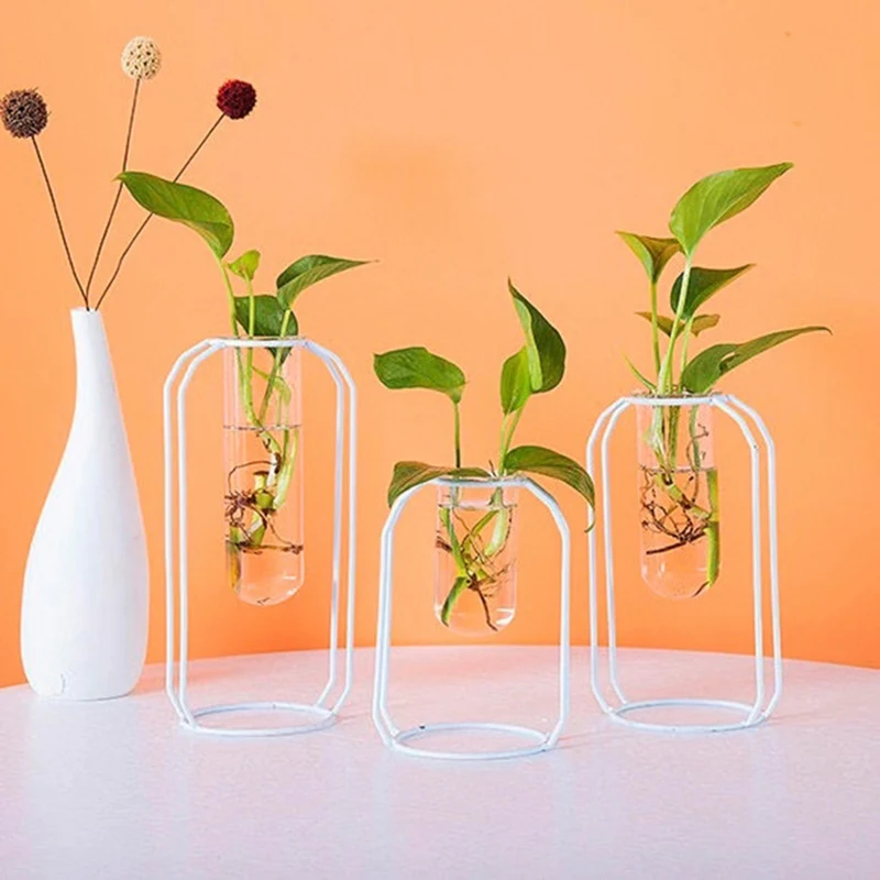 

Table Retro Iron Line Flowers Vase Metal Plant Holder Modern Solid Home Decor Styles Iron Vase Home Decoretion