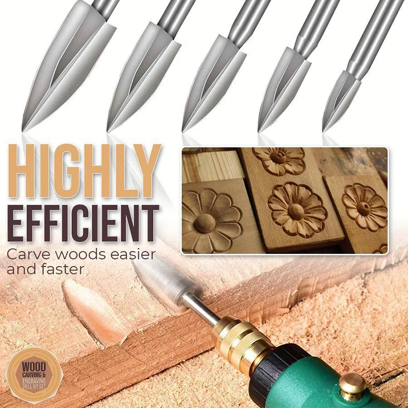 

Wood Carving and Engraving Drill Bit Set for Wood Wookworking Works L23