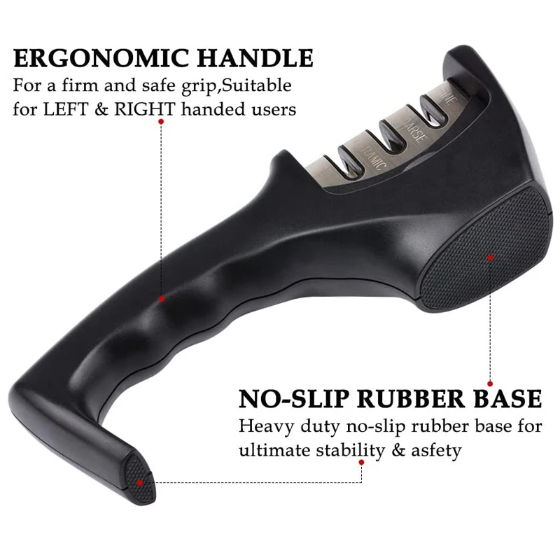 Профессиональная точилка для ножей 3 этапа (вольфрам алмаз и керамика) кухонный