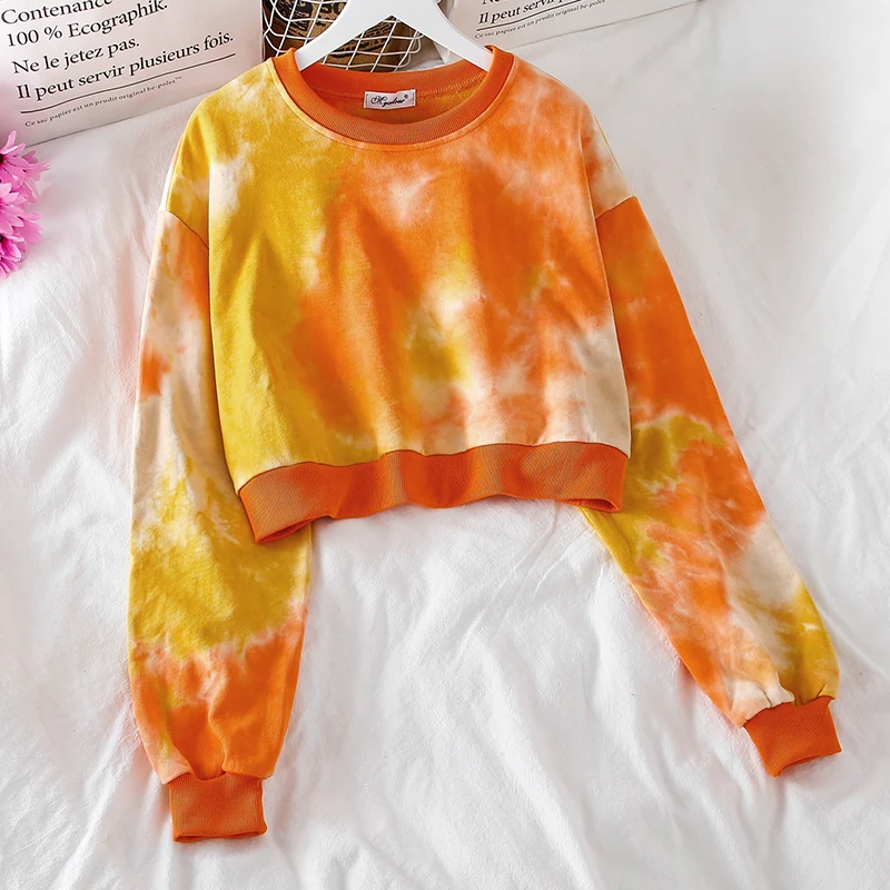 Женские толстовки с принтом на завязках свободные укороченные топы в стиле хип-pop