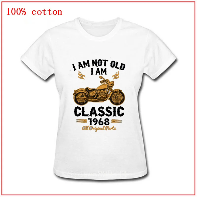 Женская футболка с надписью I am not old Classic 1968 ретро в подарок на день рождения