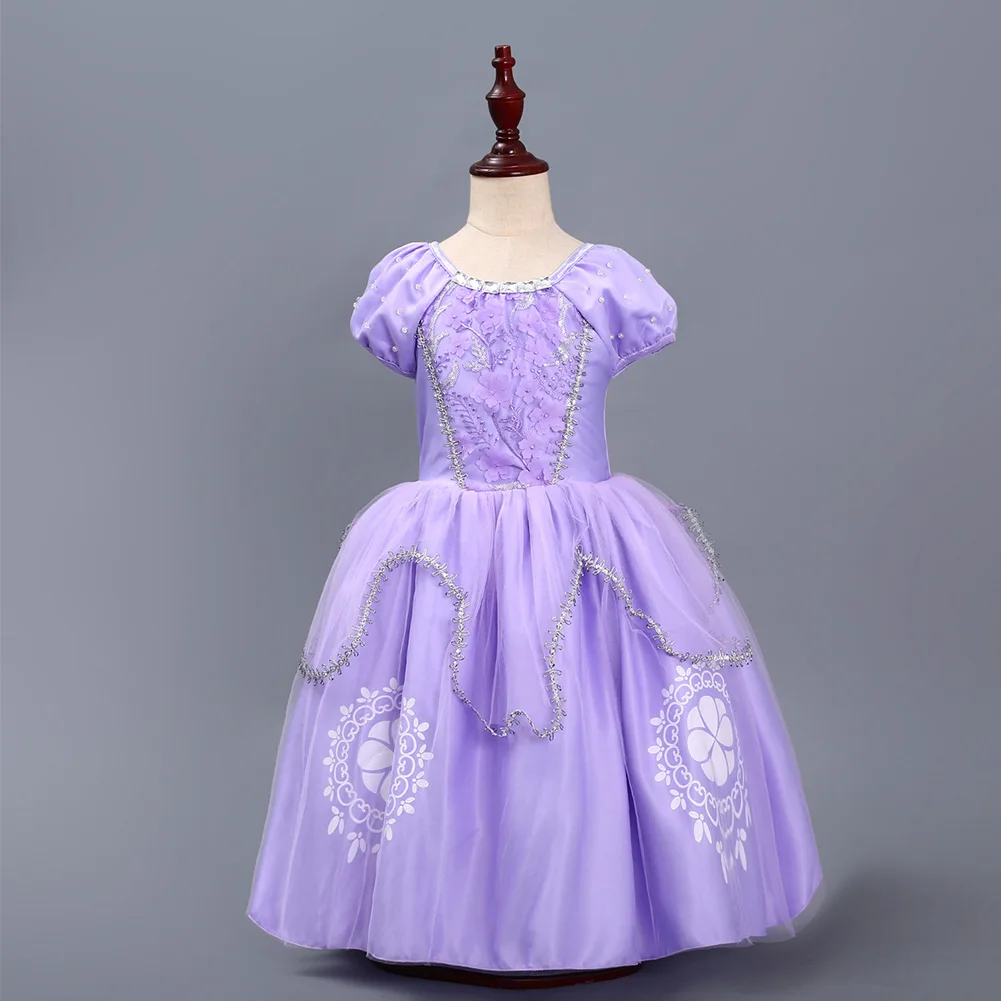 Маленький для девочек модное платье без рукавов с принтом Софии первой