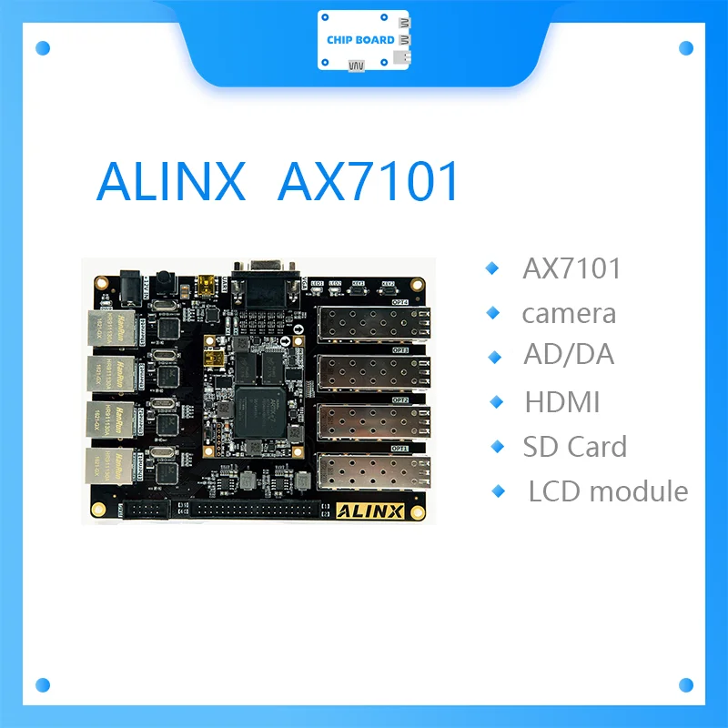

ALINX AX7101 Brand XILINX A7 FPGA Development Board Artix-7 XC7A100T 4 Ethernet 4 SFP RS232 VGA fpga Evaluation kit