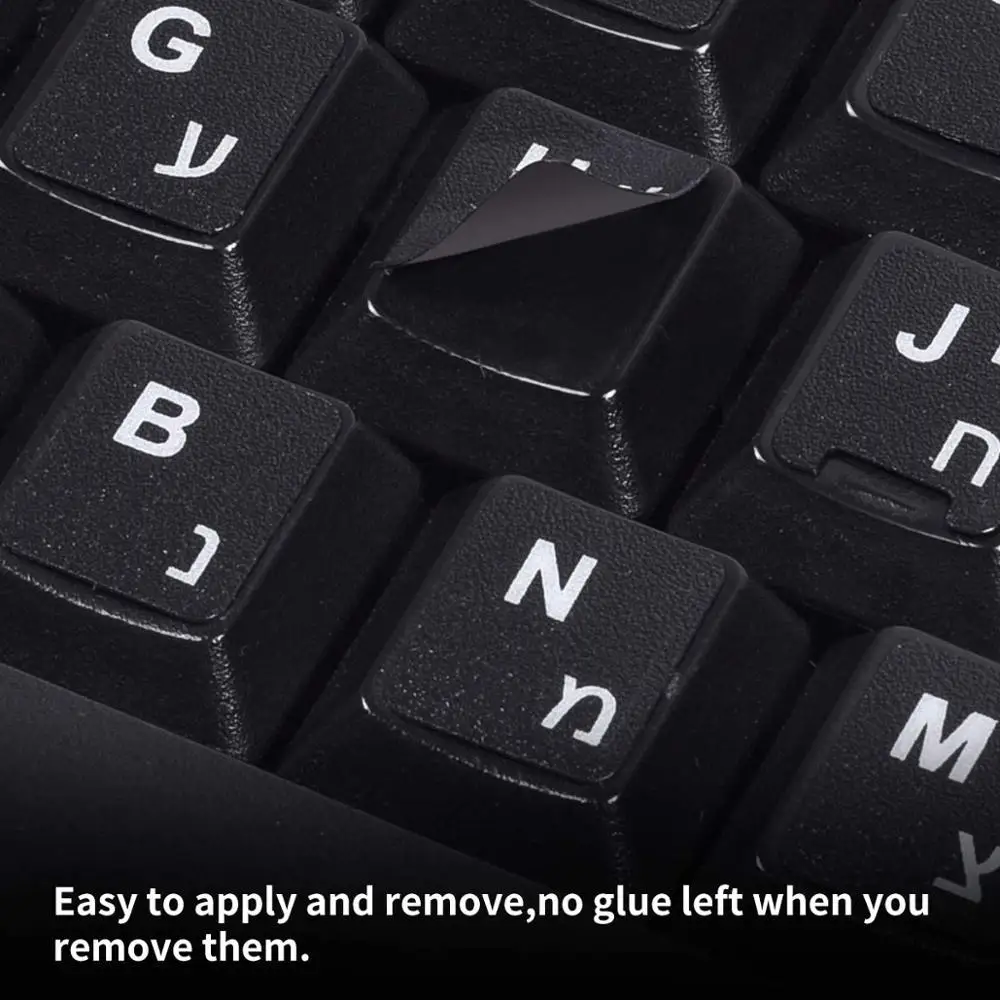Матовые антибликовые наклейки на клавиатуру черном фоне с надписью