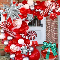 christmas balloon garland arch kit with red white candy balloons gold explosion star foil balloons for xmas party decorations