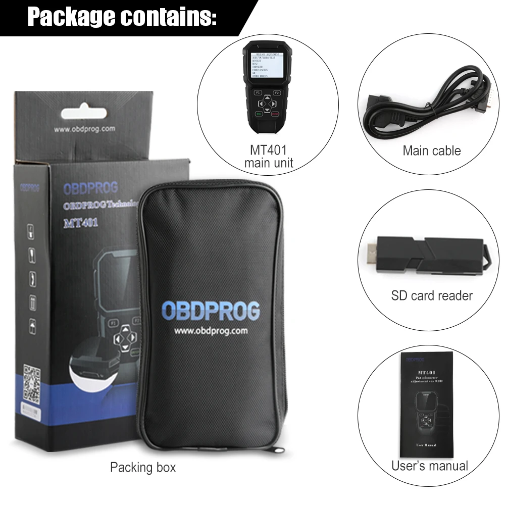 OBDPROG MT401 инструмент для коррекции одометра и OBD2 считыватель кодов Сканер