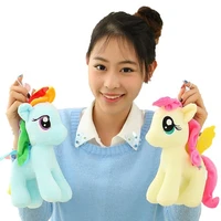 25cm my cute lovely little horse plush toys pp cotton high quality poni doll toys for children colorful rainbow horse