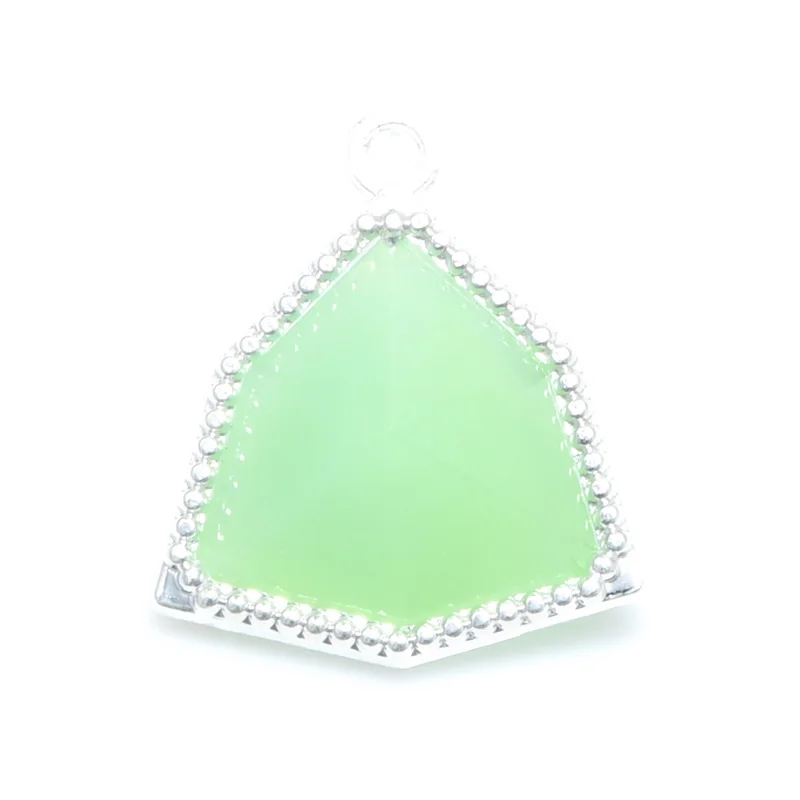 Milky Green 4 шт. треугольные хрустальные подвески DIY серьги изготовление кулон ожерелье аксессуары-фурнитура серьги амулеты ювелирные изделия аксессуары - Окраска металла: Milky Green