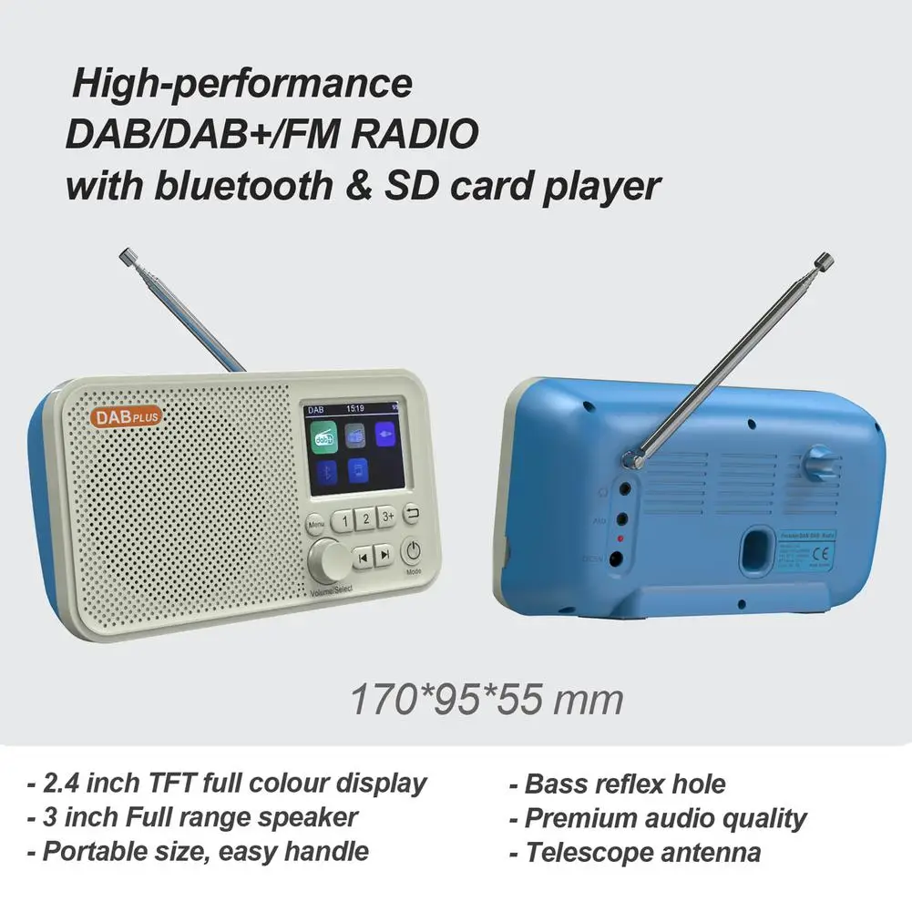 

2.4 Inch Color LED Broadcast DAB/DAB+FM Broadcast Digital Broadcast Support SD Card Insertion With Bluetooth MP3 Device