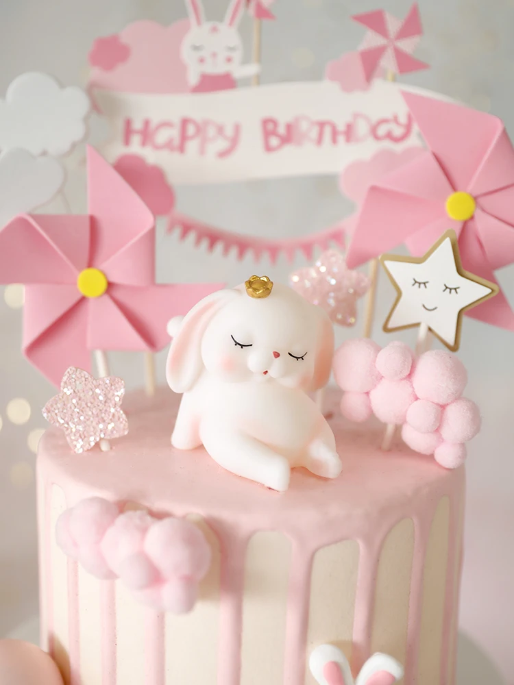 Персонализированный мультяшный Топпер для торта милая розовая фея декор девочек