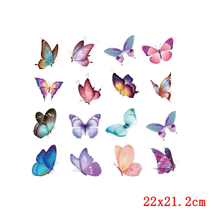 Цветные термонаклейки с бабочками на одежду красивые наклейки для глажки одежды