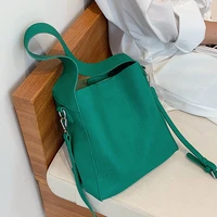 small 2021 quality pu leather bucket crossbody bags womens simple designer luxury branded shoulder purses and handbag