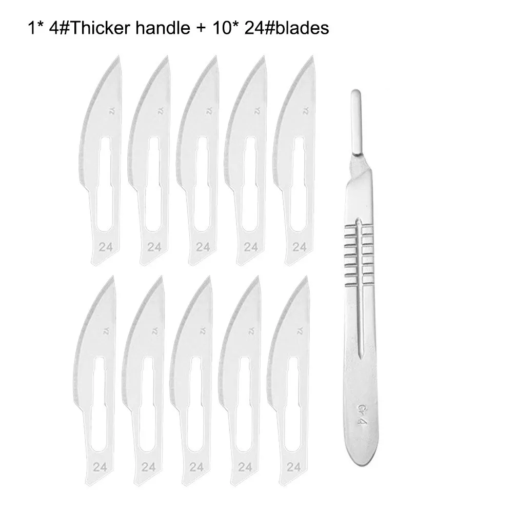 

11pcs Carbon Steel Thicken Scalpel Handle Utility Blade Set DIY Cutting Hand Tools Multi-function Blade