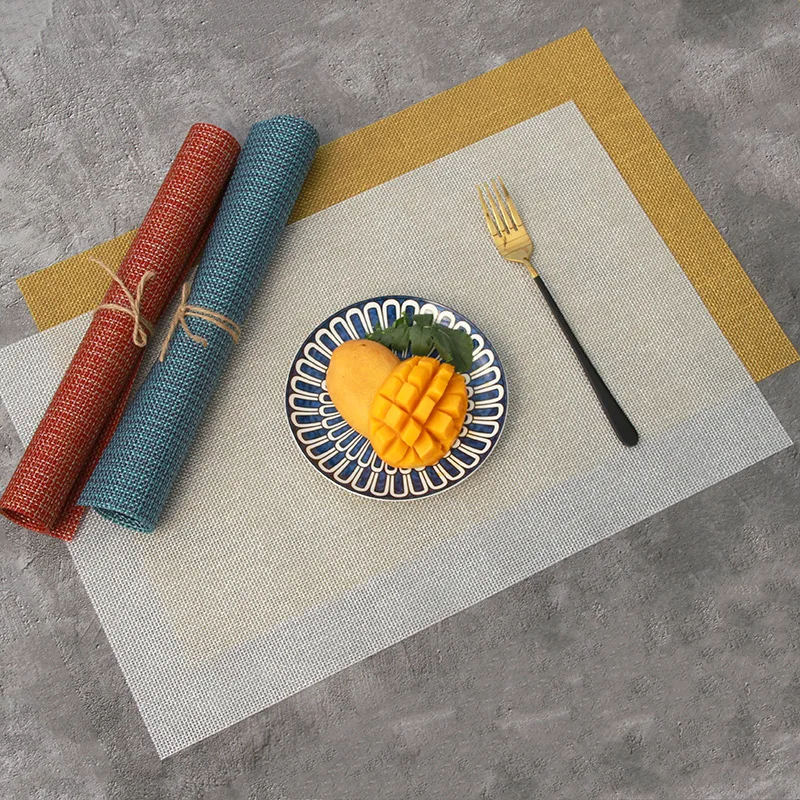 

Western Food Mat / PVC Food Mat / Linen Thickened Insulation Tableware Mat Coasters Placemat Table Mats for Dining Table