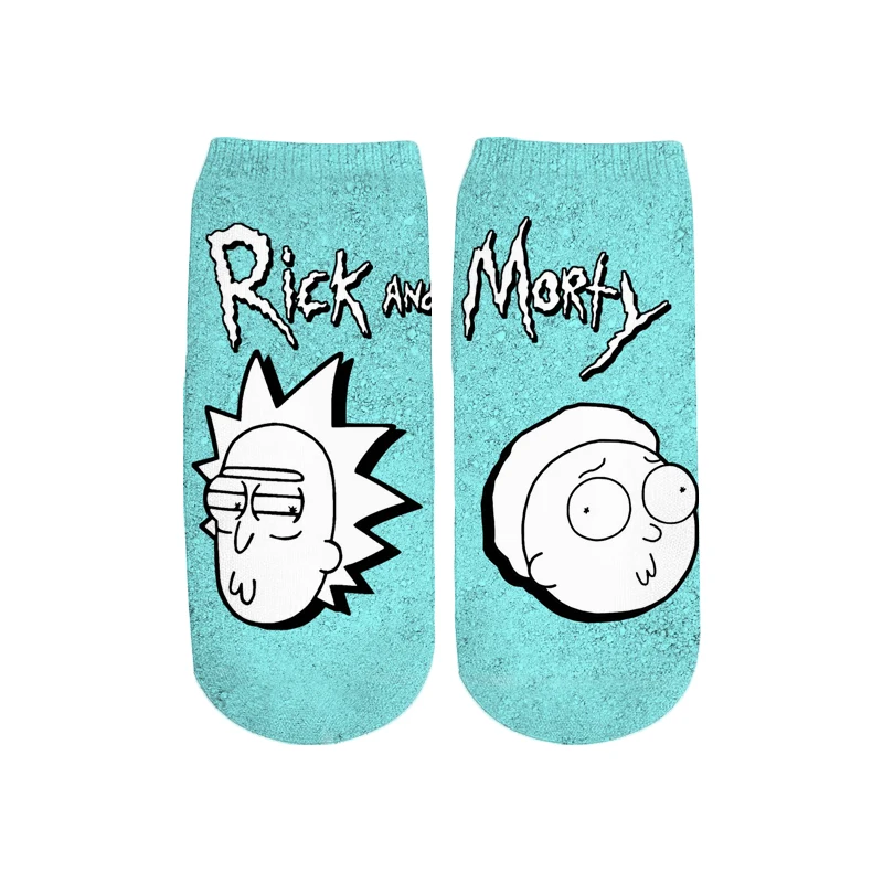 PLstar Cosmos/Новинка года; милые короткие носки с 3D принтом с героями мультфильмов Rick and Morty для мужчин и женщин; корейские носки в стиле Харадзюку; WZ = 145 - Цвет: color as the picture