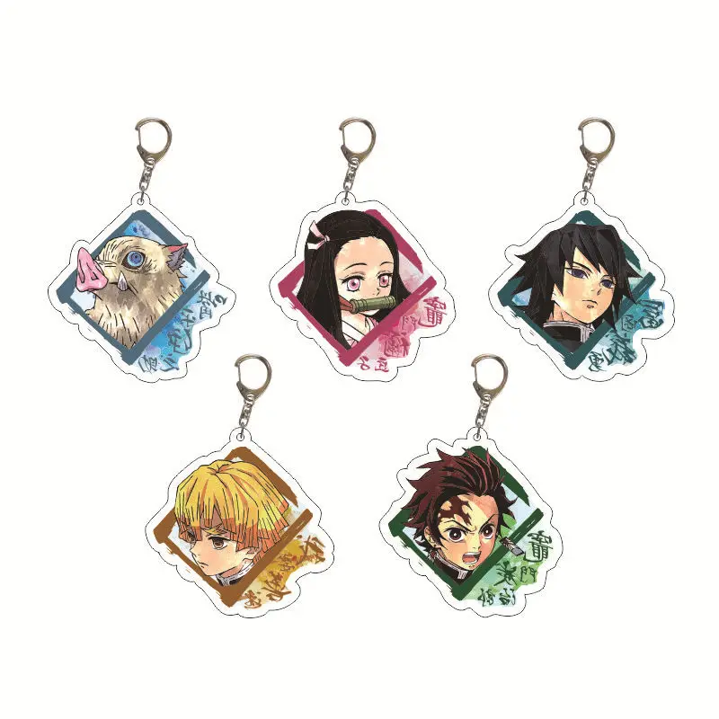 

Anime Demon Slayer Keychain Acrylic Kimetsu No Yaiba Blade of Ghost Keychains Key Chain Keyring Jewelry Accessories Fans Gifts