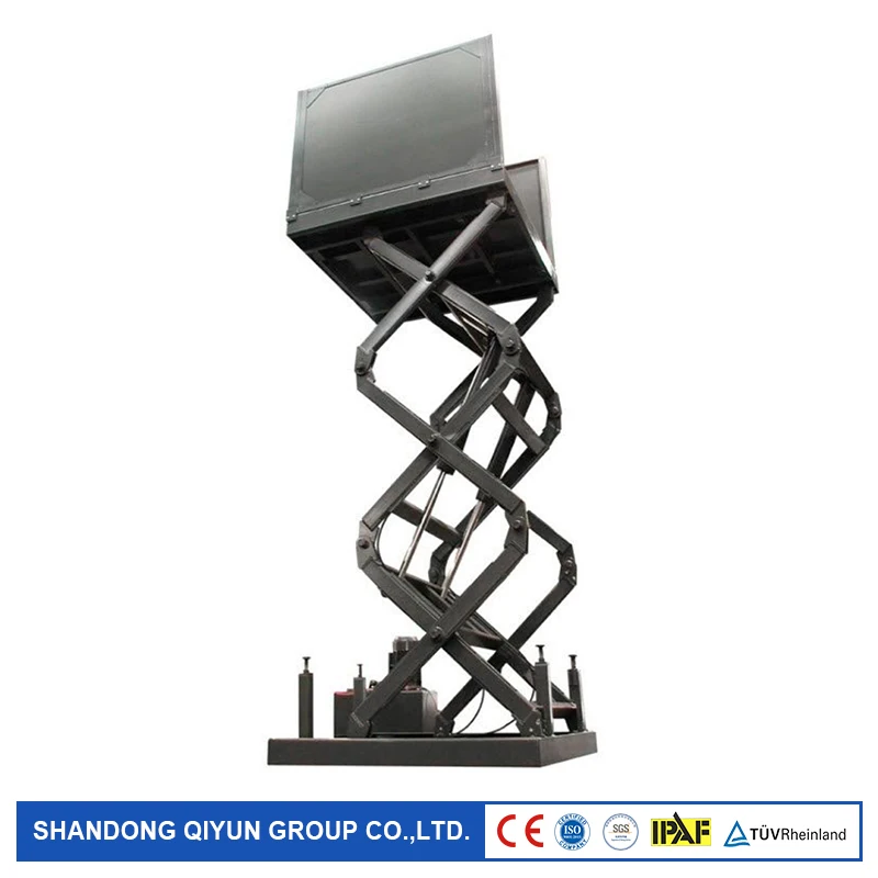 

Qiyun 1ton 2ton Mini cargo hydraulic industrial warehouse goods elevator stationary scissor lift with good quality