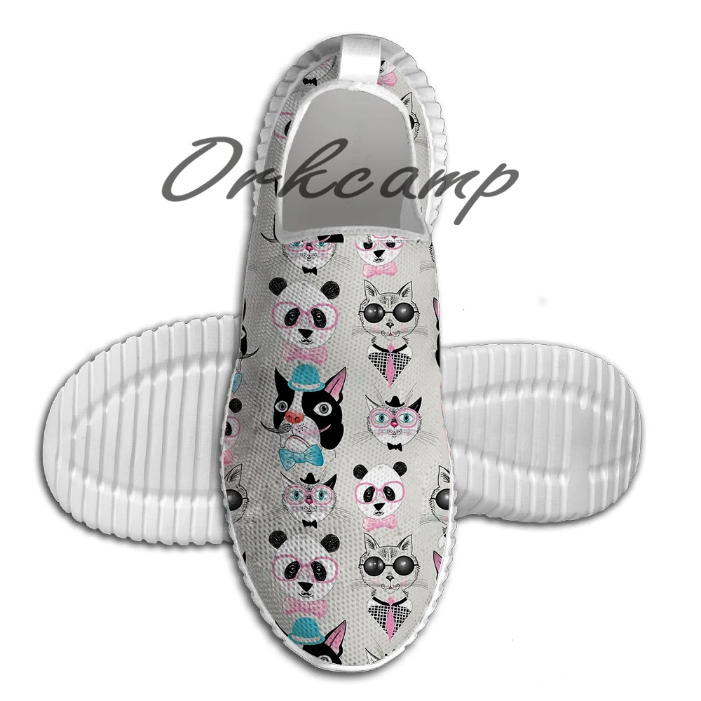 Модель ретро хипстерской обуви для бега с изображением животных прогулочная