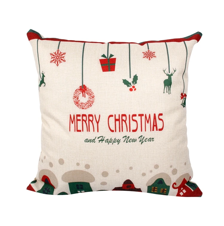 Cushion cover 22 Navidad Рождественский чехол для подушки с рождественским декором для дома рождественские украшения олень Санта Клаус счастливый год - Цвет: Cushion cover 22