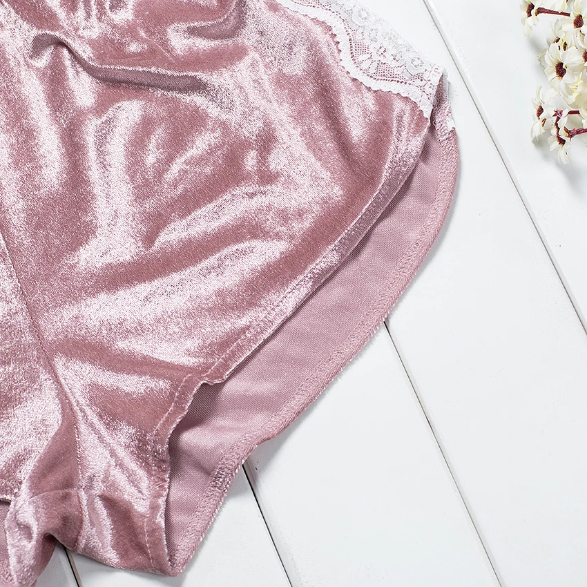 Suphis лоскутный топ и кружевные шорты пижамный комплект для женщин сексуальная