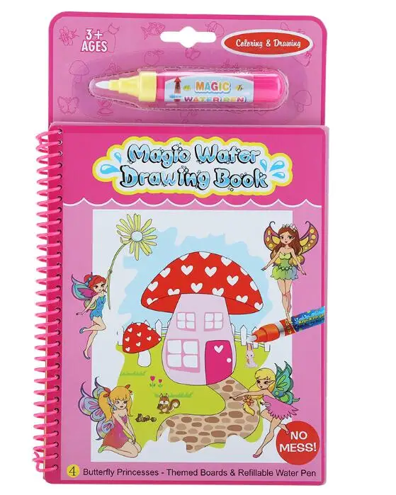 1 Flower Fairy Волшебная водная книга для рисования, раскраска, игрушка для рисования, каракули, животные, океанические фермы, тканевая доска для рисования, для детского образования - Цвет: 1 Flower Fairy