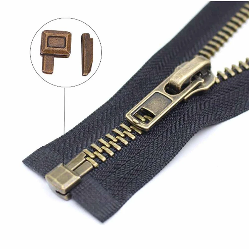 24Set Metal Zipper Repair Kit Head Sliders Retainer Insertion Pin Top Stop Accessories Plug for Sewing Bag Coat | Дом и сад