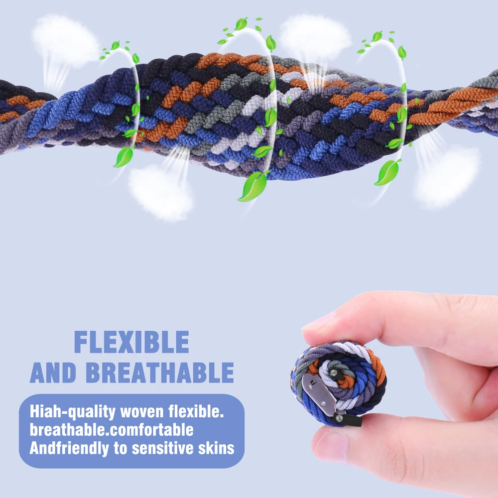 Nylon Strap for Samsung Galaxy Watch Active 2 Watchband Gear S3 Braided bracelet for huawei watch GT 2 46mm/2e/2 Pro Wristband