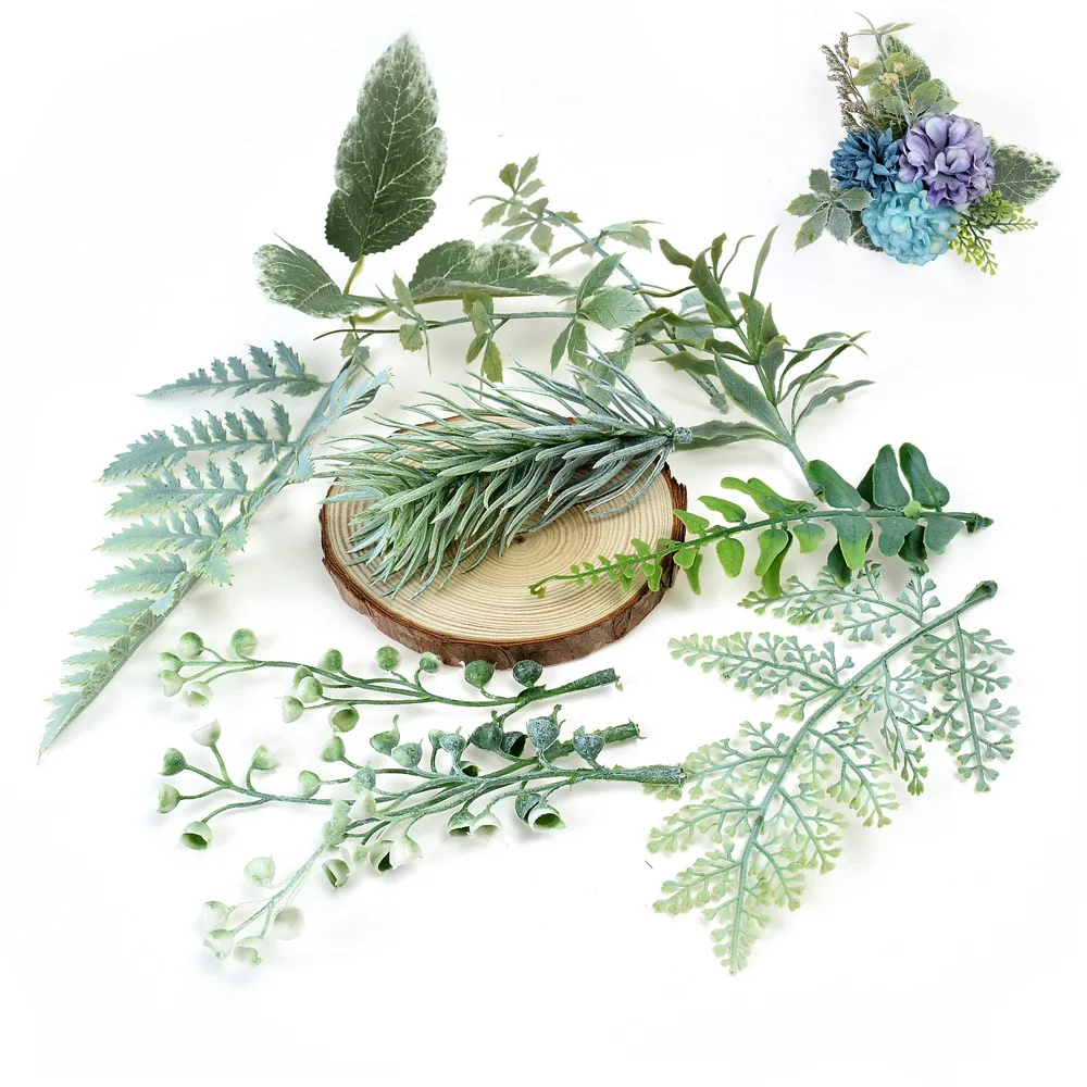 

20 Pcs Simulation Artificial Leaf Water Plants Persian Leaf Wedding Corsage Hand Bouquet Decoration Accessories