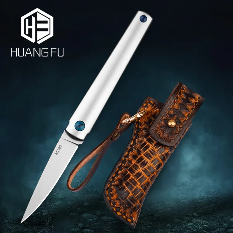 

HUANGFU PEGASIM390 стальной складной нож, портативный карманный нож, быстро открывающийся острый открытый спасательный складной нож для повседневн...