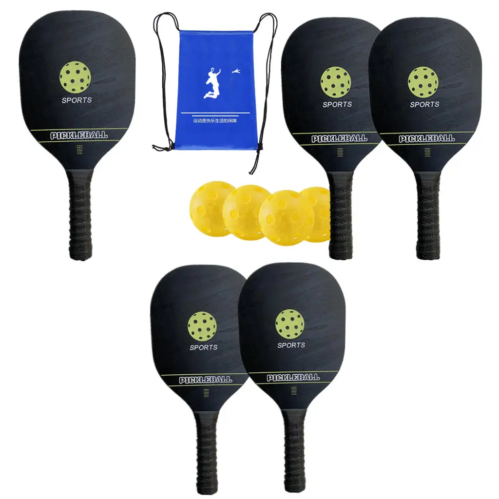 

Wooden Pickleballs Rackets Portable High Performance Ergonomic Wood Set Racquet for Pickleball Player Beginner Women Men