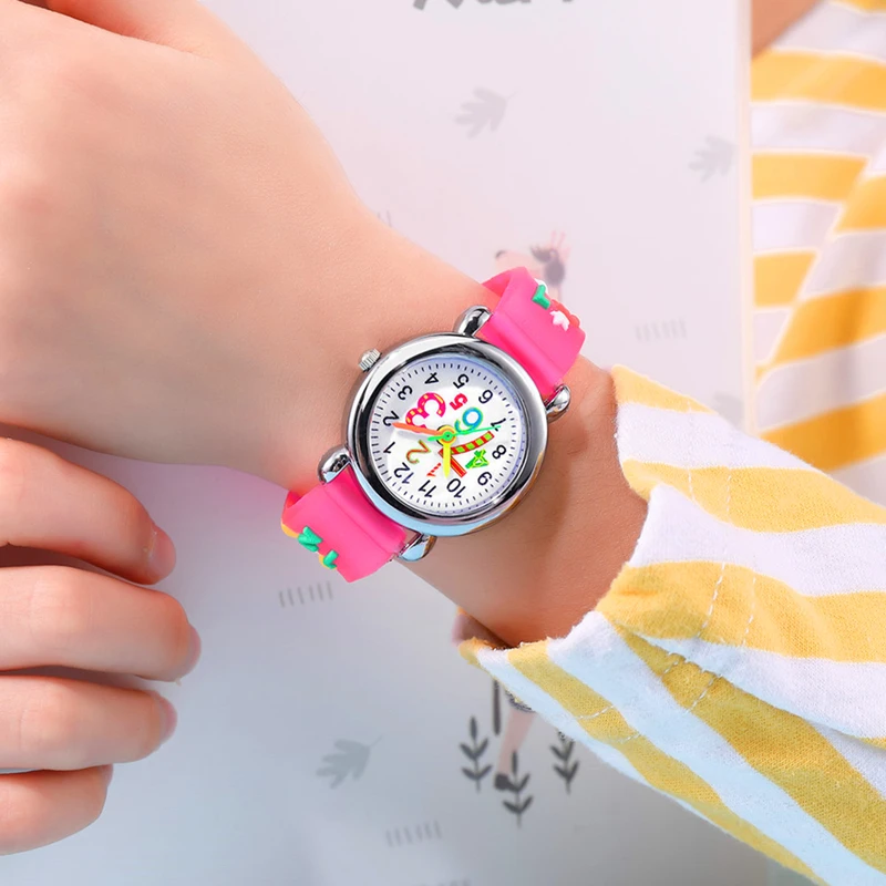 

Children's Puzzle Learning Time Clock Baby Watch Kids Watches Children Student 1-9 Arabic Numerals Quartz Watch Christmas Gift
