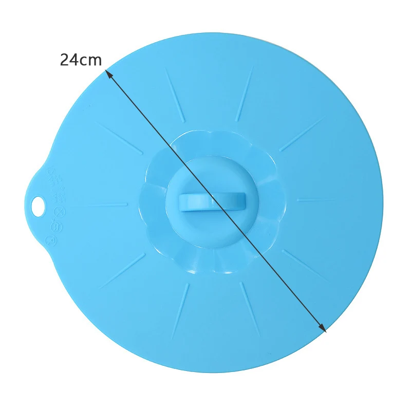 24cm Blue Мульти-Функция силиконовый выкипает крышкой разлива сохранение посуда набор посуды стеклянная крышка печи сейф с вместо того, чтобы Пластик Обёрточная бумага Пособия по кулинарии инструменты - Цвет: 24cm Blue