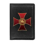 Чехол-Кошелек для паспорта, кожа, Винтаж, рыцари, крест тамплиеров