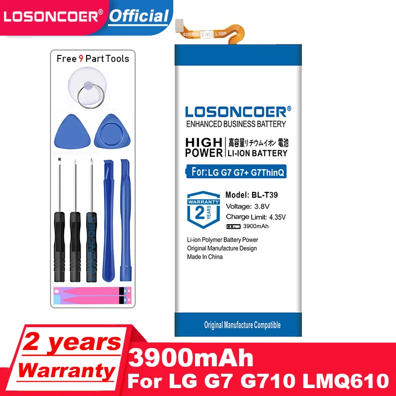 Топ LOSONCOER 3900 мА/ч BLT39 BL T39 Батарея для LG G7 ThinQ + лм G710 LMQ610 Замена батареи сотового