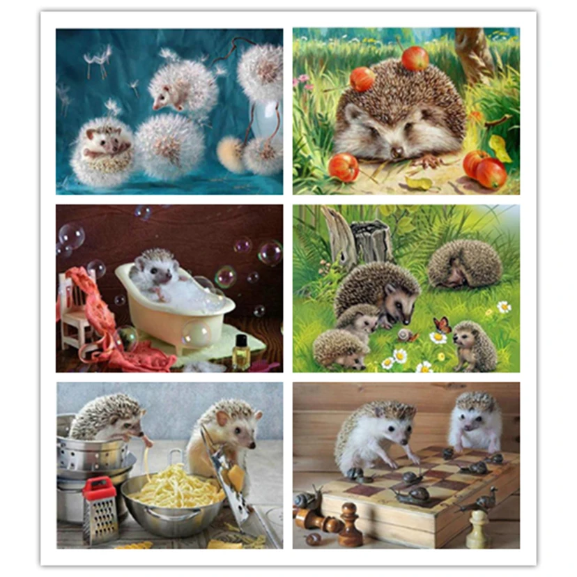 5D алмазная живопись сделай сам животное милая ежик и Одуванчик вышивка крестиком