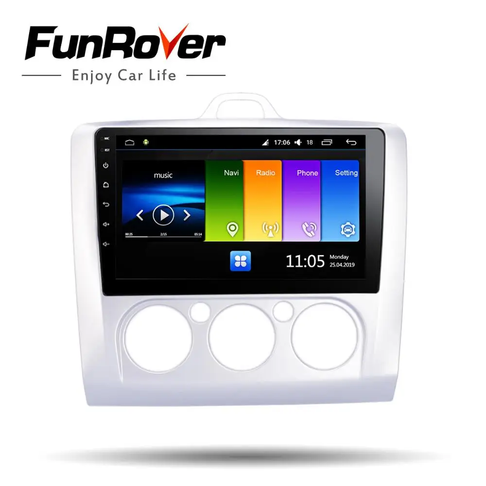 FUNROVER android 9 0 2.5D + IPS автомобильный dvd мультимедийный плеер для Focus 2004 2012 радио gps