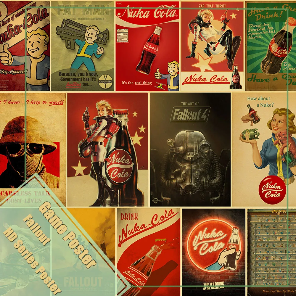 Fallout Classic Game kraft paper Prints Art For Living Room Wall Bedroom Decors