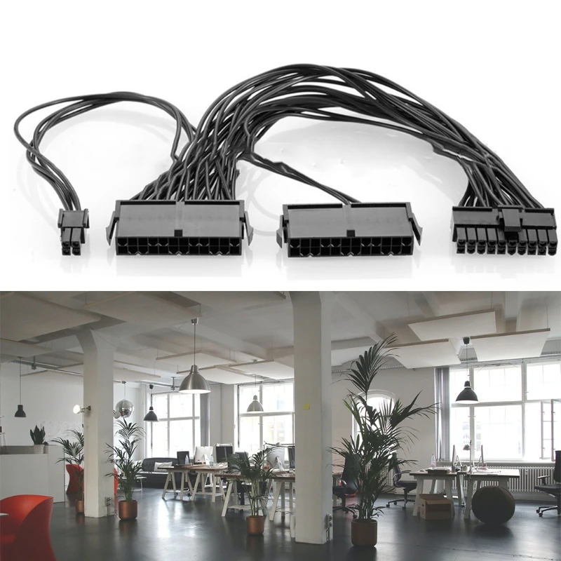 24Pin двойной блок питания шнур на X адаптер материнской платы соединительный