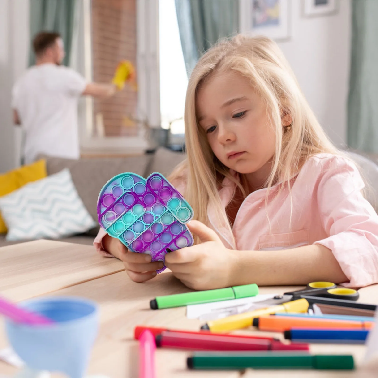 

Fidget Toys Stress Push Bubble Sensory Rainbow Fidget Toy Restore Emotions Stress Reliever Toy for Anxiety Simle Dimple Vip