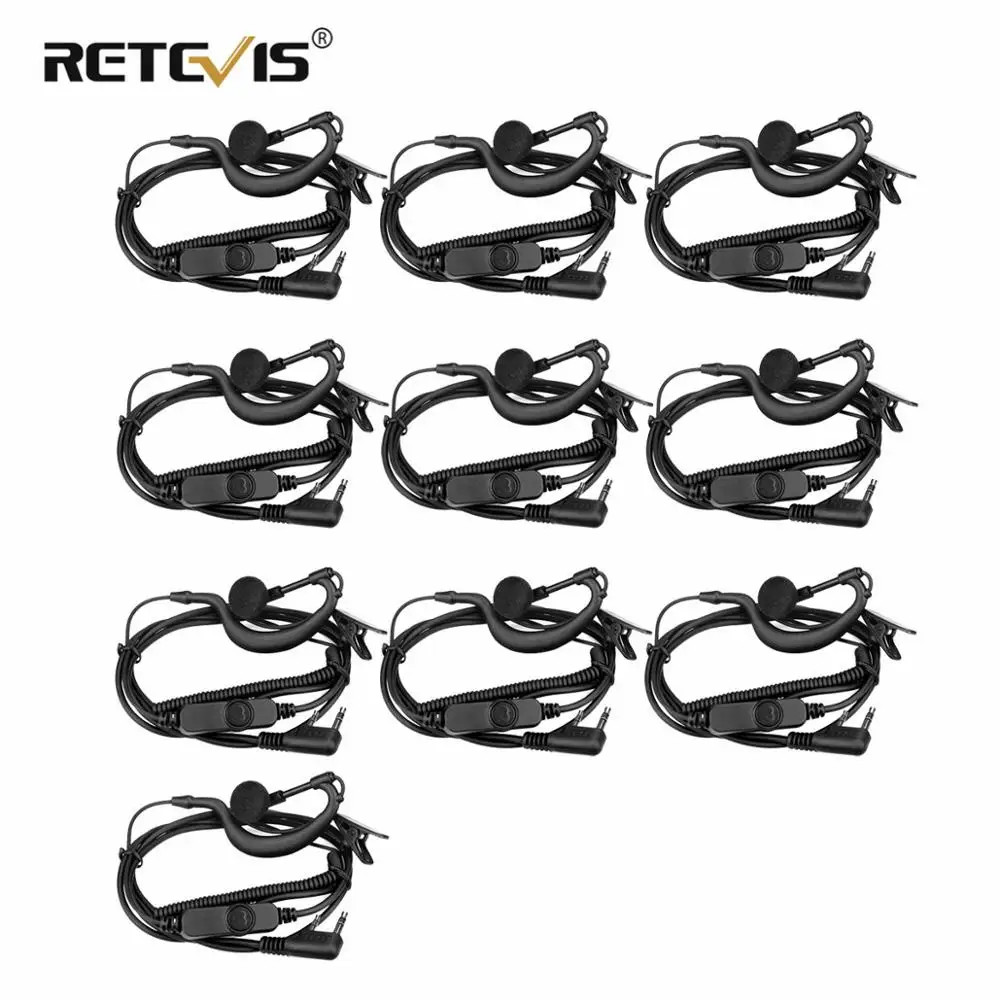 10 шт. наушники PTT с микрофоном Walkie Talkie наушник G типа для Kenwood Baofeng TYT Retevis H777 RT5R uv 5r UV