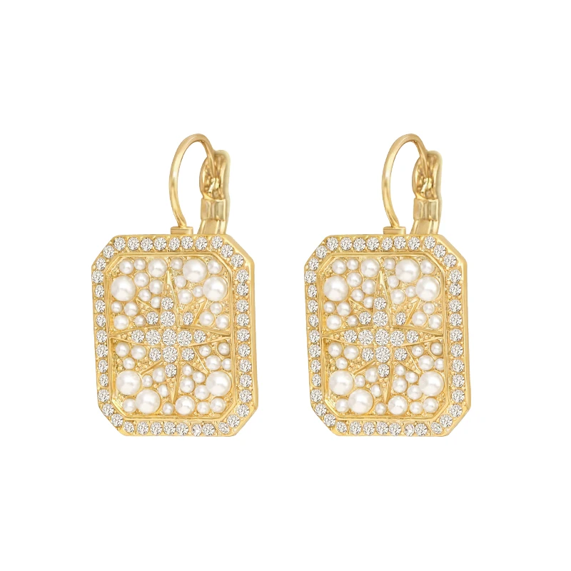 

2021 new classic luxury pearl zircon Drop earrings Korean fashion female jewelry elegant Christmas Earrings party queen Earrings